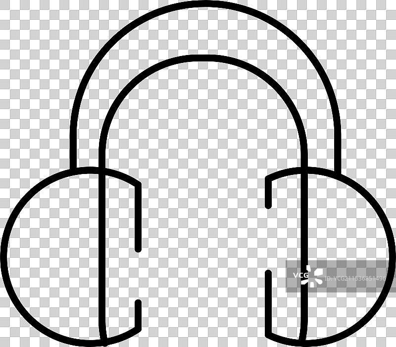 圆形可编辑的耳罩图标图片素材