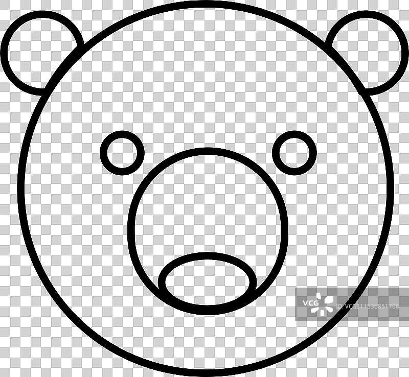 圆形可编辑的极地熊图标图片素材