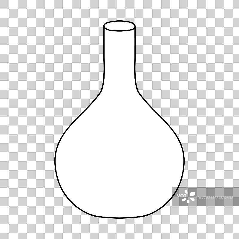 圆底化学烧瓶涂鸦风格平面图图片素材