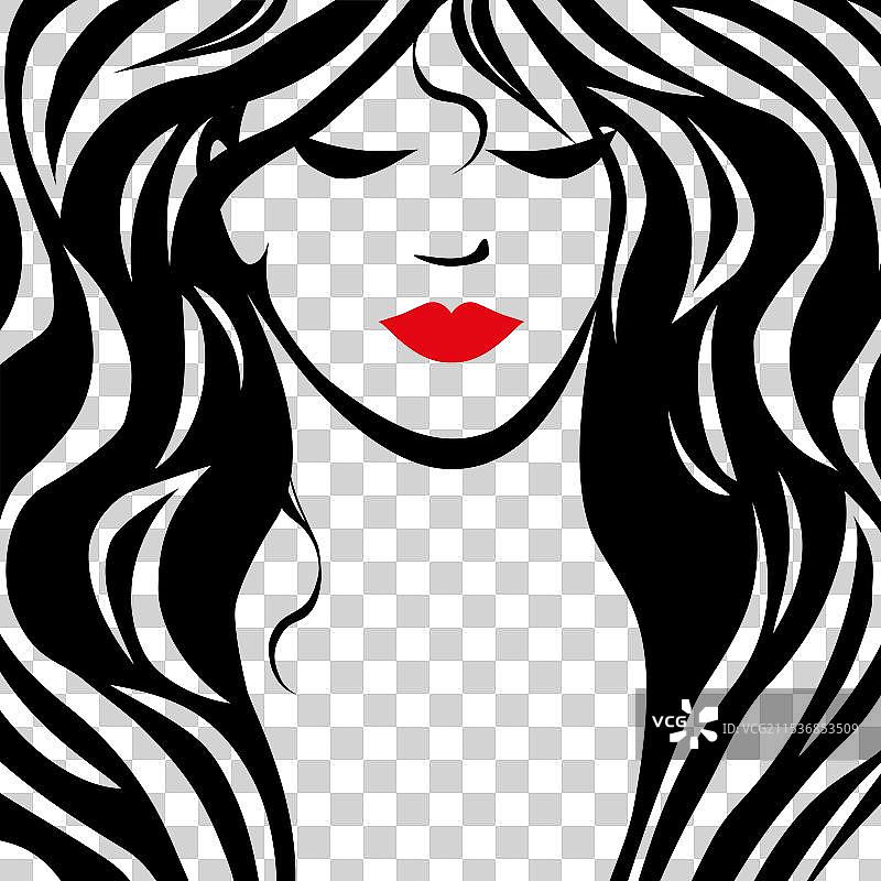 美丽女性面孔标志图片素材