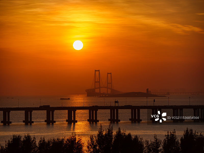 深中日落图片素材
