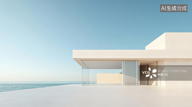 【AI数字艺术】海景民宿酒店建筑图片素材