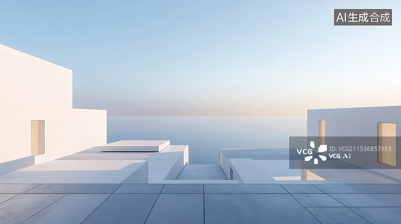 【AI数字艺术】海景民宿酒店建筑图片素材