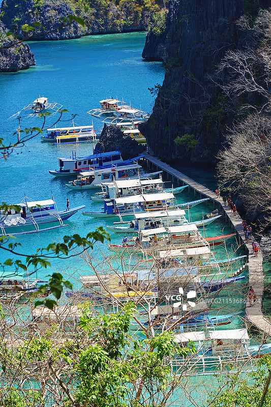 菲律宾，科隆岛Coron Island，凯央根湖Cayangan Lake图片素材