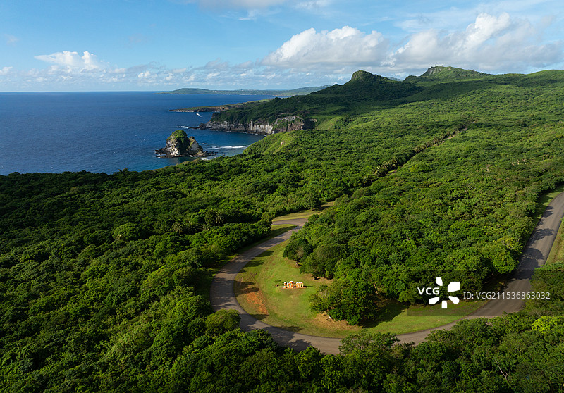 美国北马里亚纳塞班军舰岛风光全景图片素材