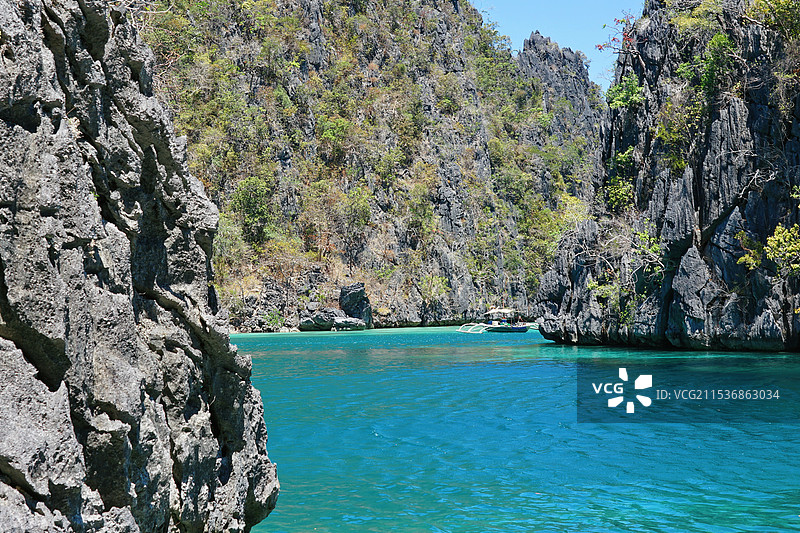 菲律宾，科隆岛Coron Island，凯央根湖Cayangan Lake图片素材