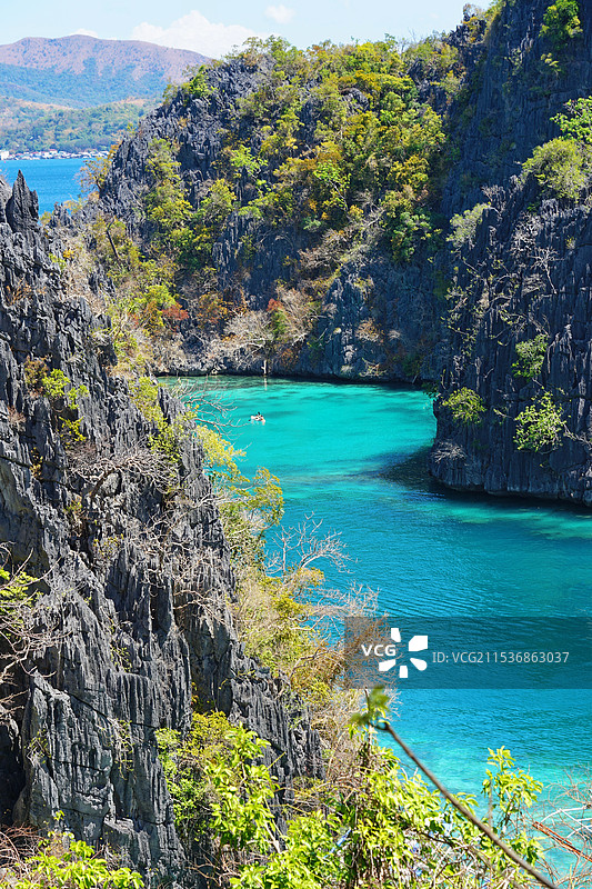 菲律宾，科隆岛Coron Island，凯央根湖Cayangan Lake图片素材