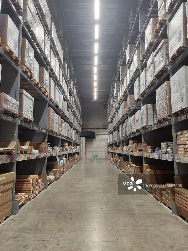 仓库库存贸易与消防安全通道图片素材