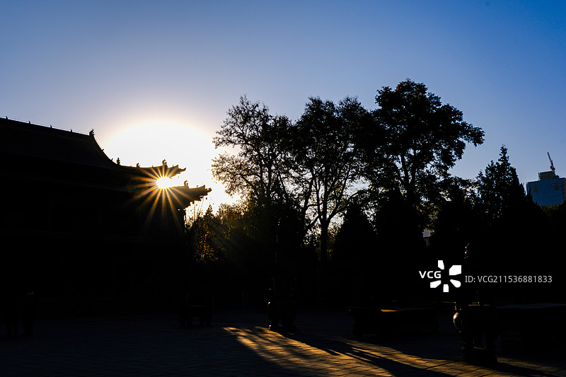 中国甘肃张掖，张掖大佛寺风光，大佛寺古建筑，钟楼，鼓楼，大佛殿，大佛寺的塔图片素材