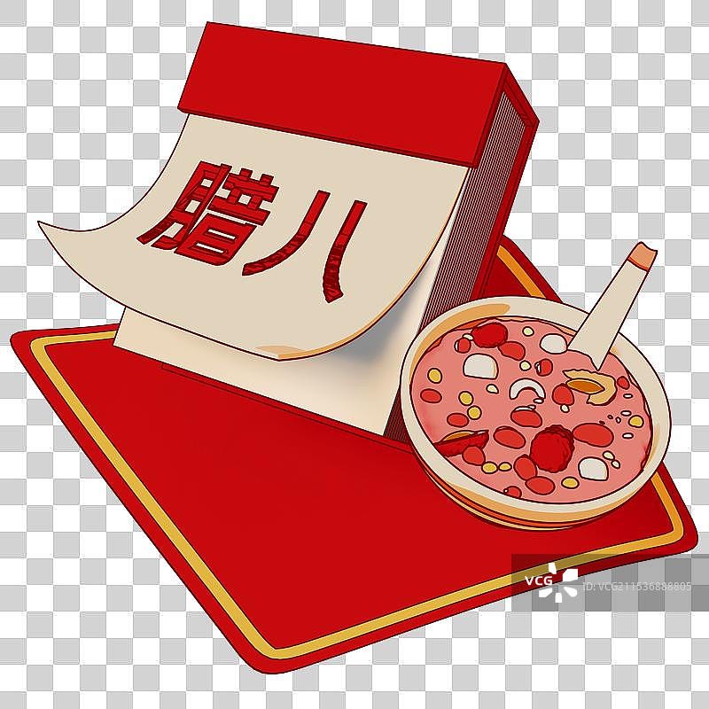腊八节腊八粥节日喜庆扁平卡通描边元素图片素材