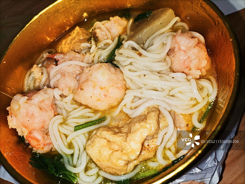 福建福州铁板虾滑豆炸面图片素材