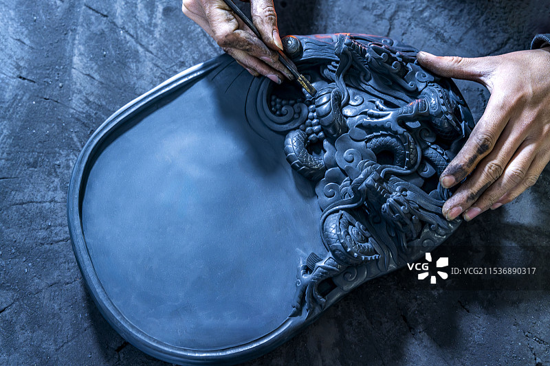 贵州思州石砚雕刻技艺图片素材