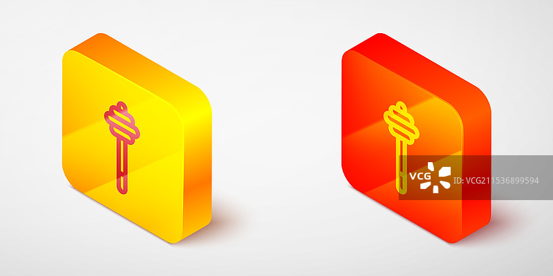 等距线条蜂蜜搅拌棒图标图片素材