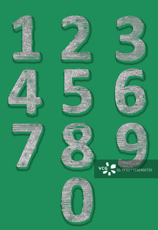 白色冰冻泡沫水泡数字电话号码（彩色背景）图片素材