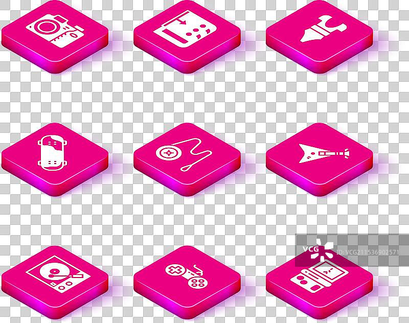 黑胶唱片播放器、游戏手柄、滑板特技、悠悠球图片素材