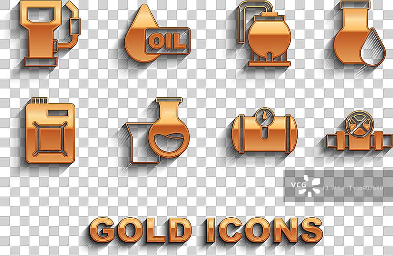 设置油品测试管、金属管道和阀门图片素材