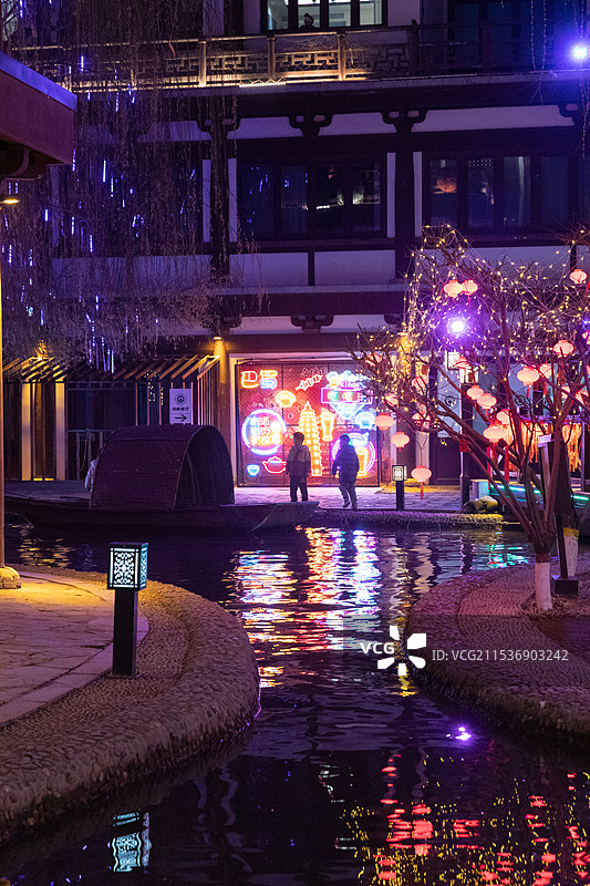 定州古城灯展夜景图片素材