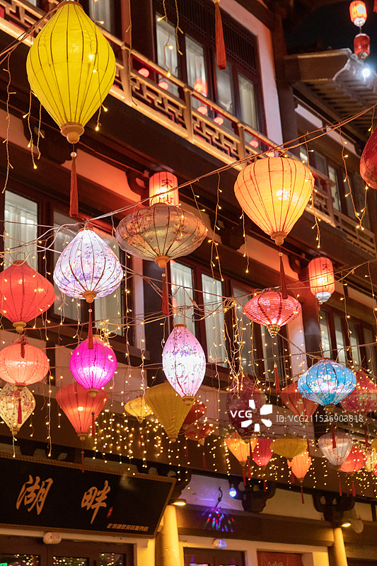 定州古城灯展夜景图片素材