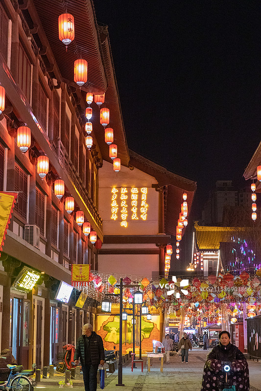 定州古城灯展夜景图片素材