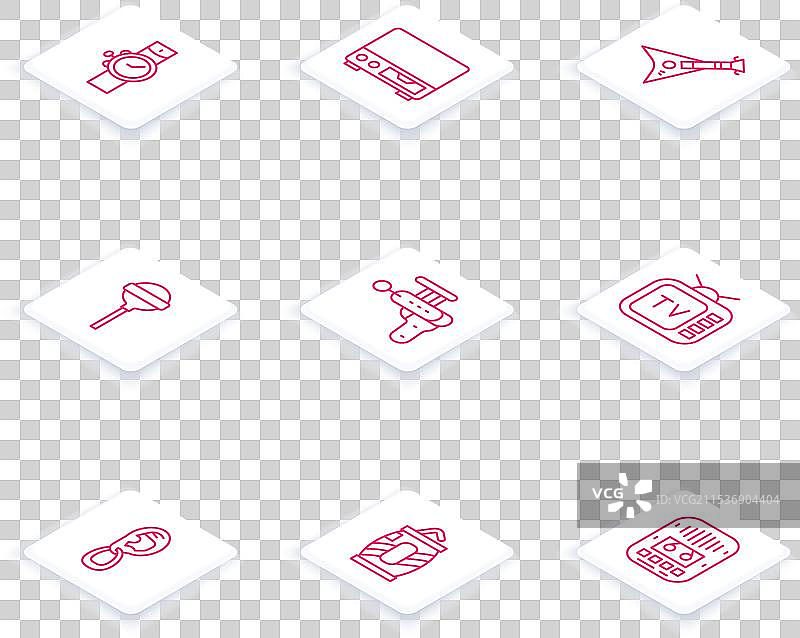 老式录像带播放器上的线条手表图片素材