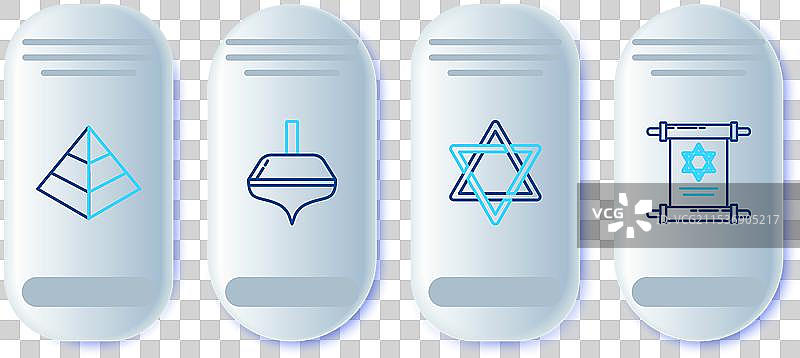 设置线条，犹太节日的陀螺，大卫之星，埃及图片素材