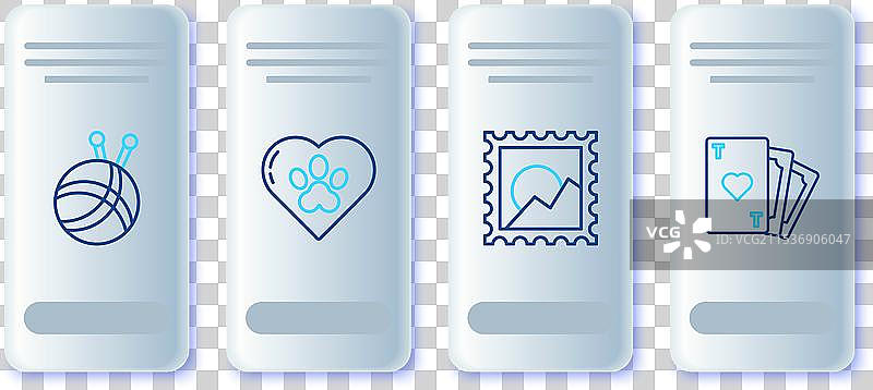 动物足迹与心形线条的图案图片素材