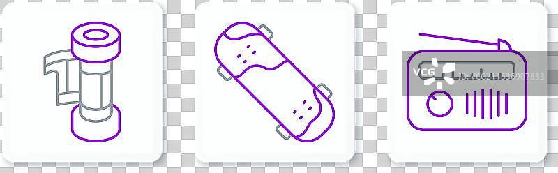 设置带天线的摄像机卷筒卡带图片素材