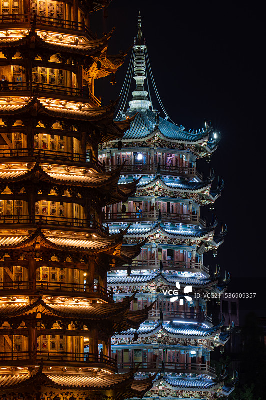 桂林阳朔金银塔图片素材