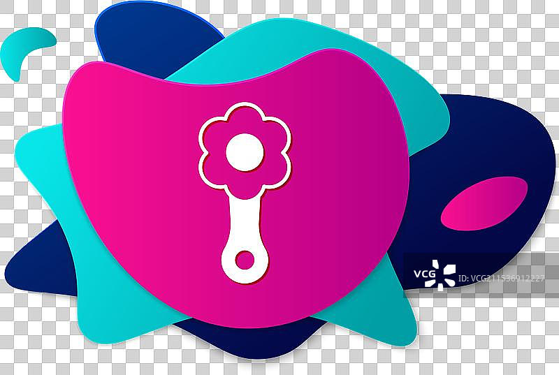 彩色婴儿摇铃玩具图标，背景为白色图片素材