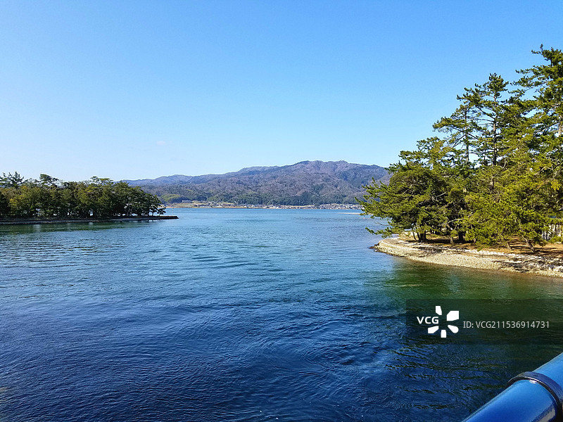 日本京都府宫津市，从天桥立眺望宫津湾图片素材