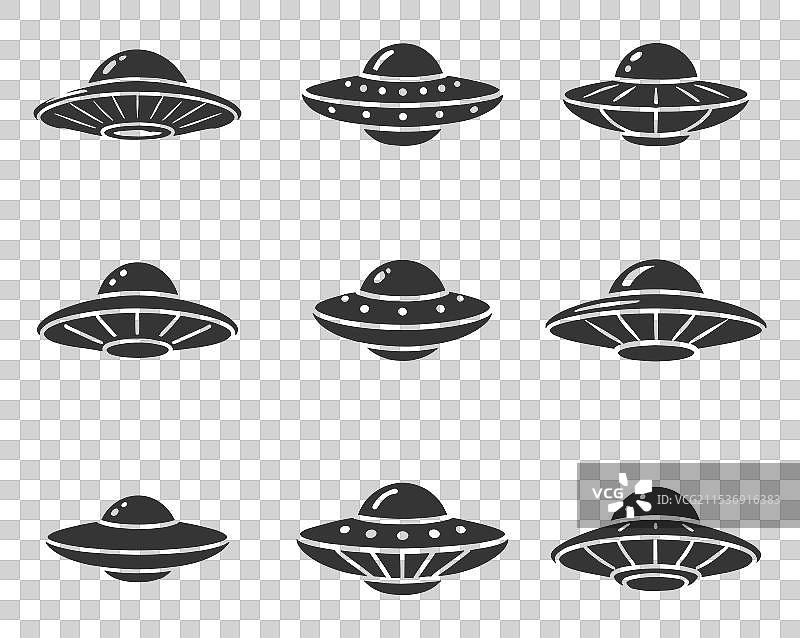 飞碟轮廓集合图片素材