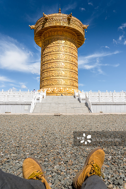 吉尼斯记录世界最大的转经筒图片素材