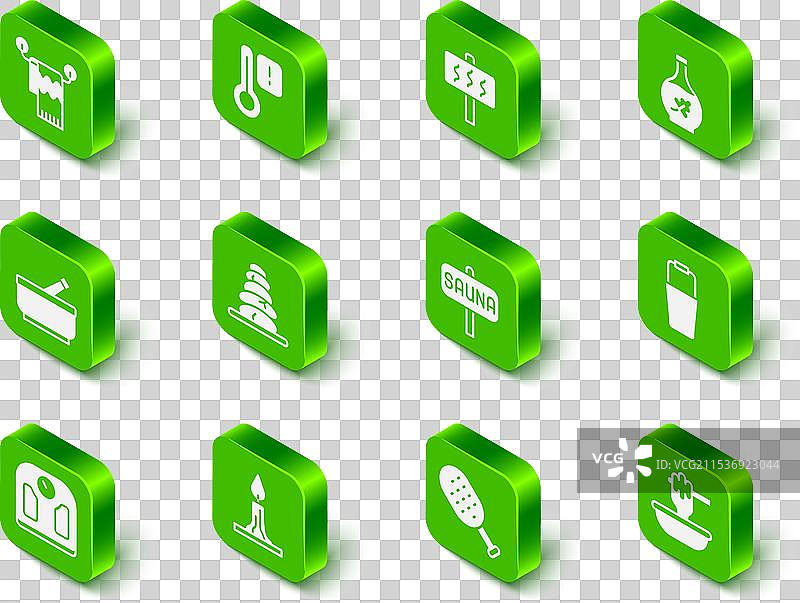 桑拿温度计、精油瓶和桶图片素材