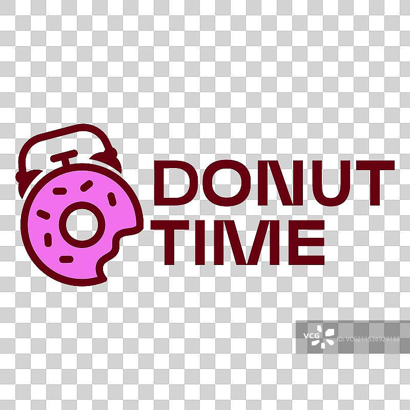 甜甜圈时间扁平极简风格标志设计图片素材