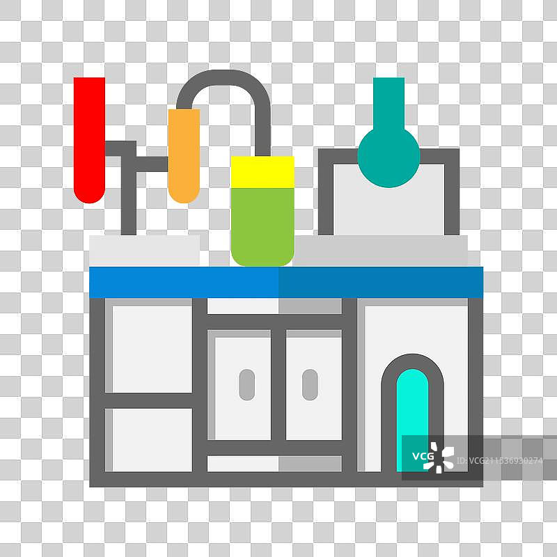 适合实验室设备图标的扁平风格图片素材