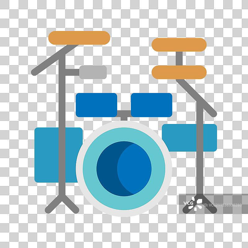 适合音乐的扁平风格鼓图标图片素材