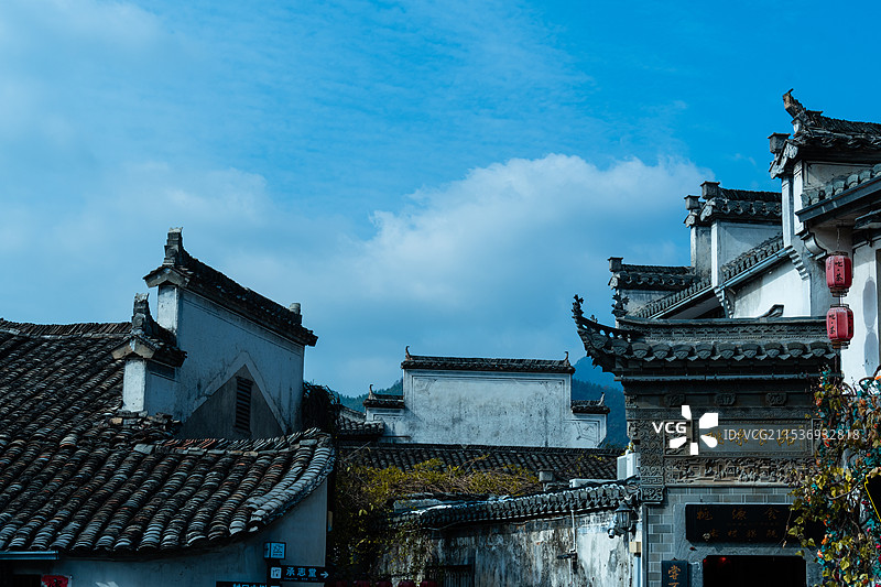 安徽宏村的徽派古建筑的韵味图片素材