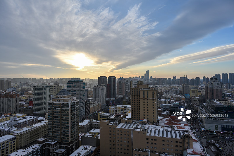 中国黑龙江哈尔滨 城市风光图片素材