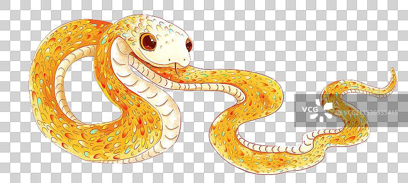 蛇年可爱的金色小蛇免抠元素 金色的蛇，金蛇迎春贺岁图片素材