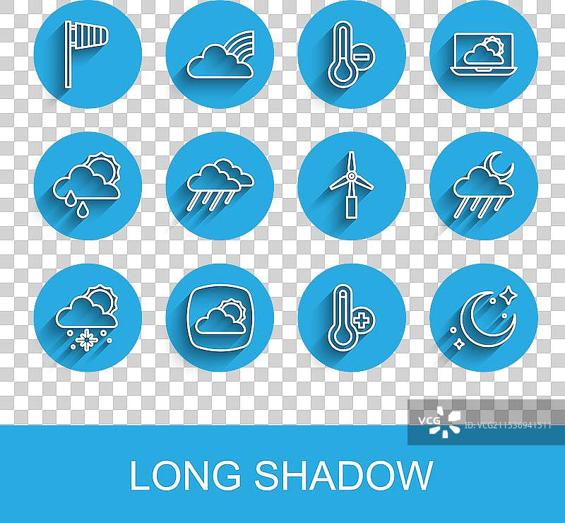 带有雪和阳光的天气预报线图图片素材