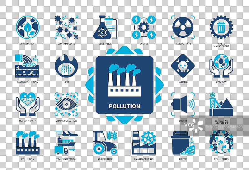 污染固体图标集图片素材