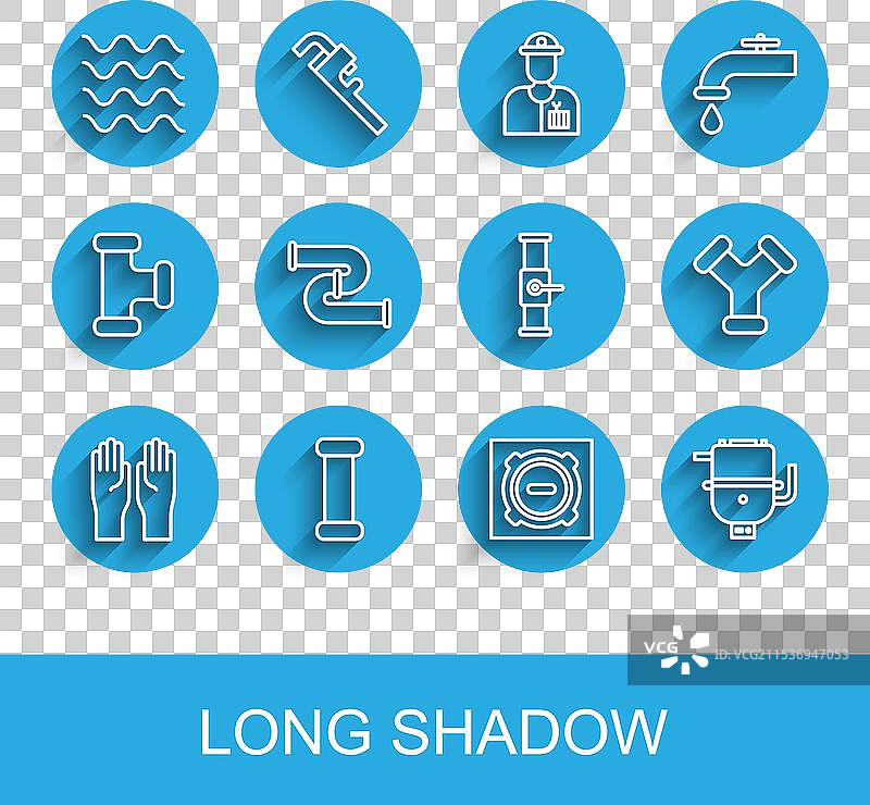 工业用橡胶手套与金属管道的生产线图片素材