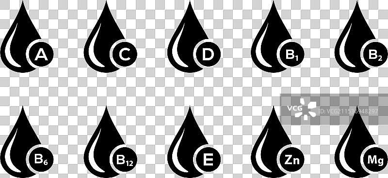 多种维生素复合物图标集图片素材