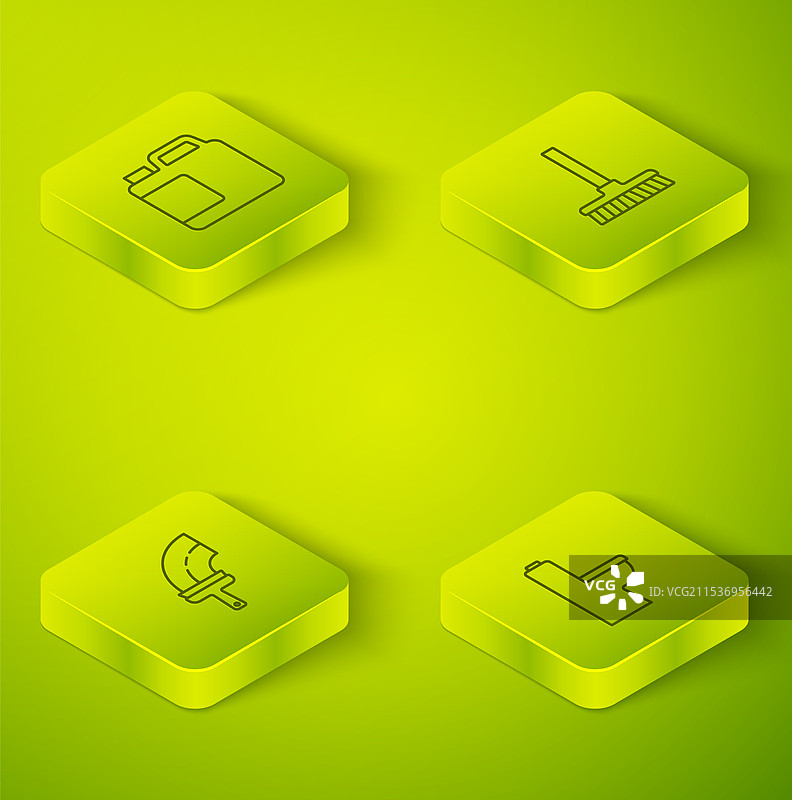 等距线条手柄橡胶清洁扫帚图片素材