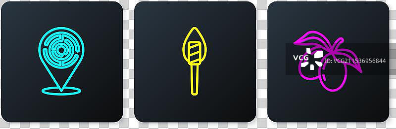 设定线条的牛头人迷宫橄榄枝和图片素材