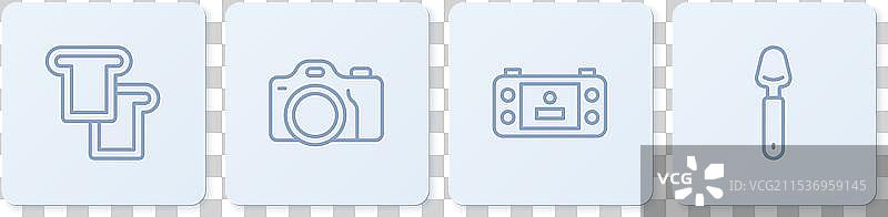 便携式视频游戏机上的吐司面包线条图片素材