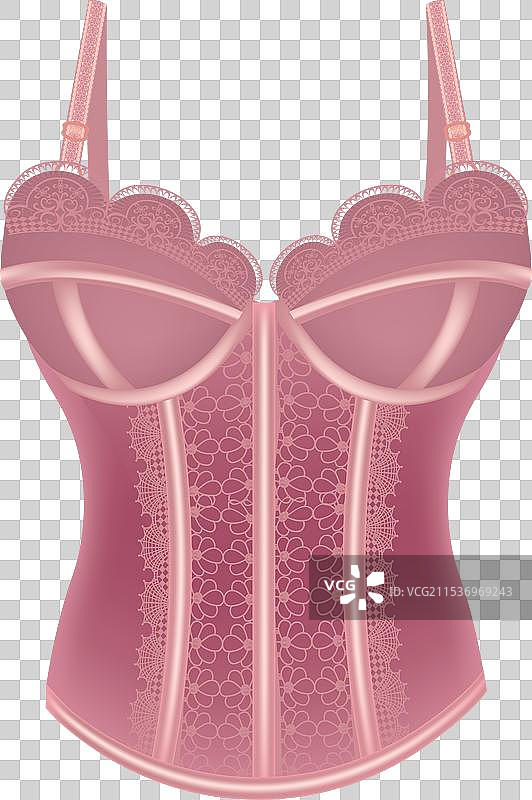 蕾丝粉色紧身胸衣图片素材