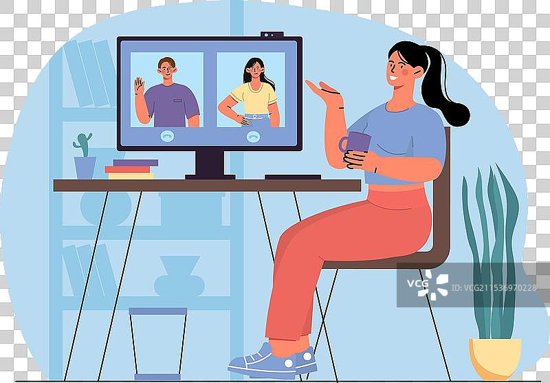 在线与朋友交流图片素材