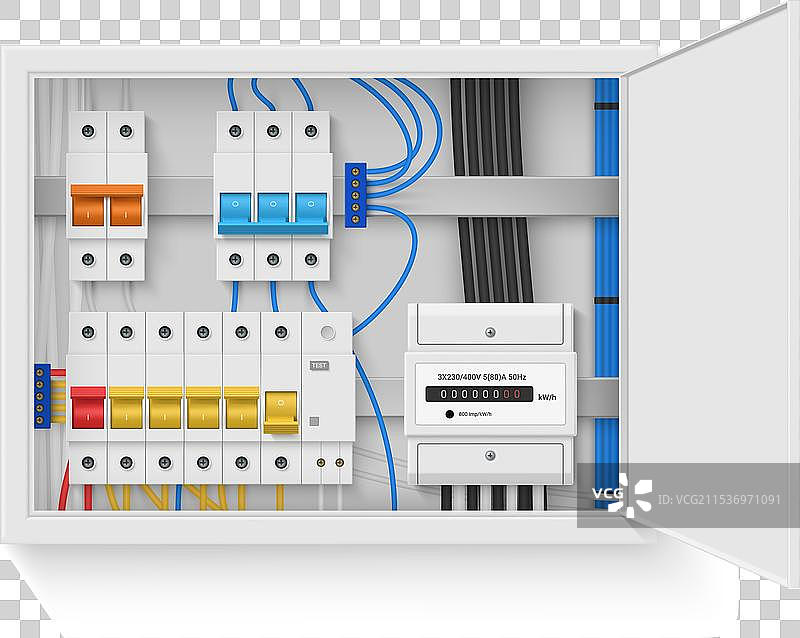 配电箱 电气面板 开关 保险丝图片素材