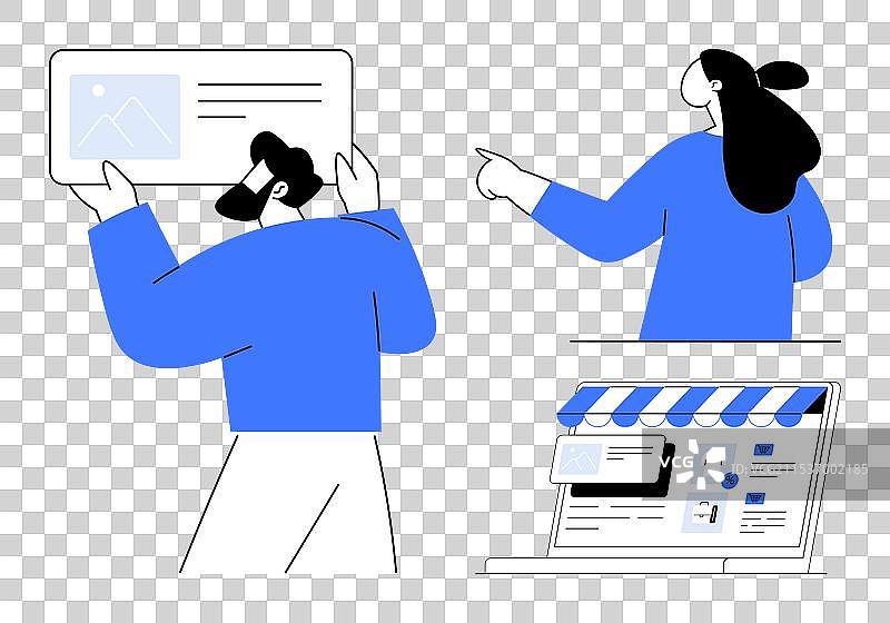 在线协作和网页设计过程图片素材